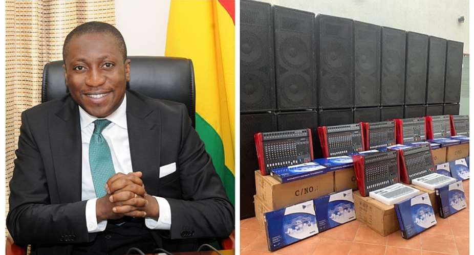 Afenyo Markin donates sound equipment to churches in Effutu
