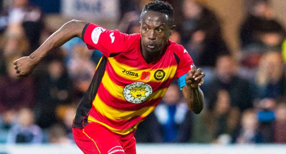 Ghanaian midfielder Abdul Osman sent off while in action for Partick Thistle in Scottish Premiership