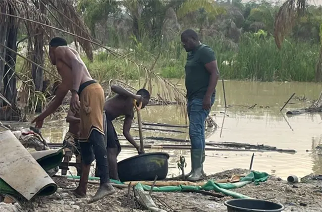 FLASHBACK: John Dumelo at a galamsey site