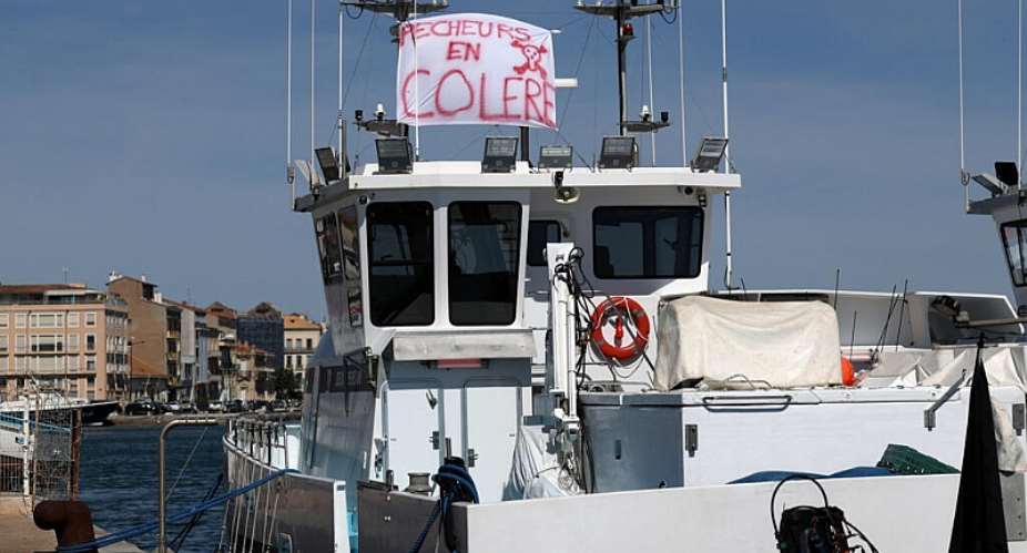 A banner reading angry fishermen on a fishing boat in the port of Ste, in southern France, on September 17, 2026. -  Alexandre Dimou, Reuters