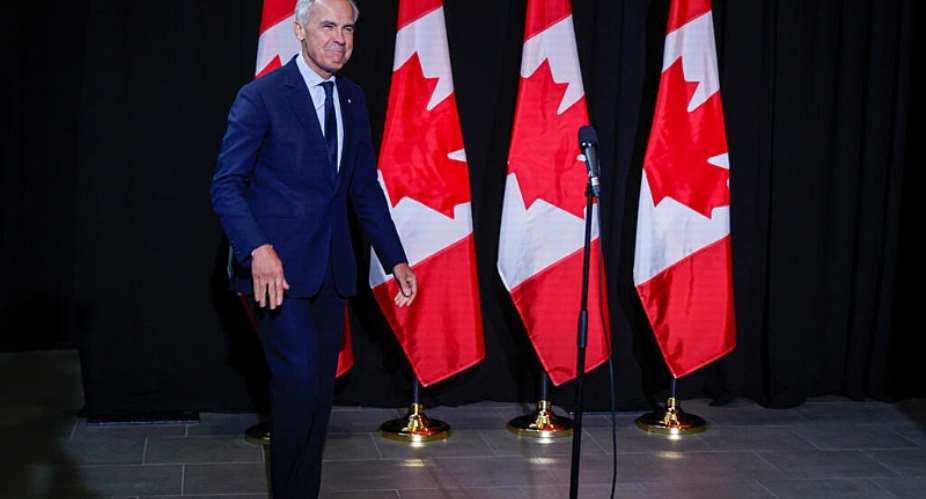 Canadian Prime Minister Mark Carney speaks to the media at a cabinet retreat in Banff, Alberta, Thursday, Sept. 10, 2026. -  Jeff McIntosh/The Canadian Press via AP