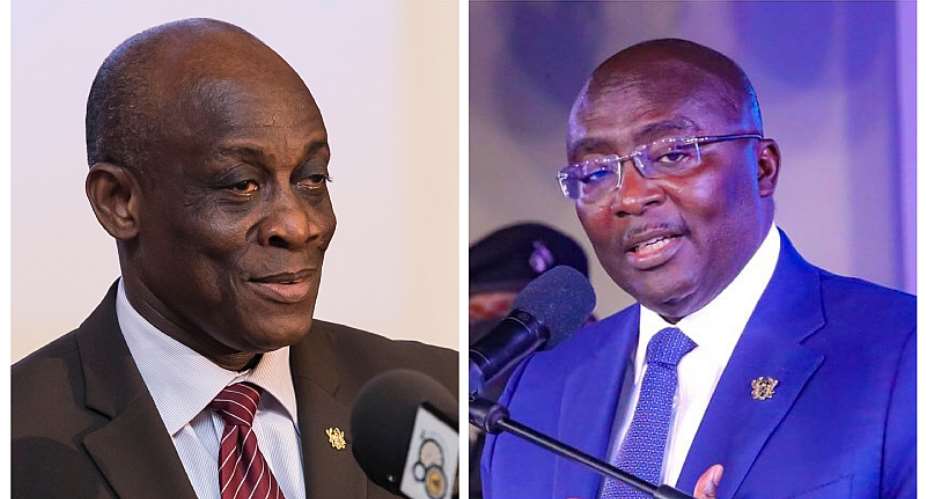 Former Finance Minister Seth Terkperleft and Vice President Dr. Bawumia