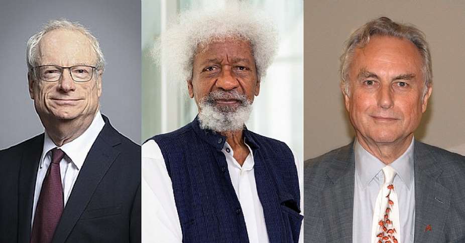 Cambridge University Chancellor Christopher Robert Smith aka Lord Smith of Finsbury; Professor Wole Soyinka; Oxford University Professor Emeritus Richard Dawkins