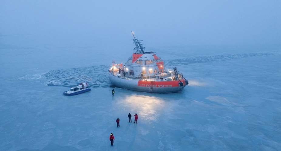 The Tara Polar Station during testing in Finland in January 2026, ahead of its first Arctic expedition and year-long drift through the sea ice. -  Tara Ocean Foundation