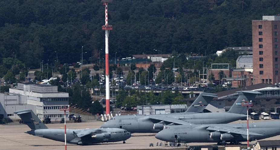 Planes are seen at the US military airbase in Ramstein near Landstuhl, Germany, July 20, 2020. -  Kai Pfaffenbach, Reuters