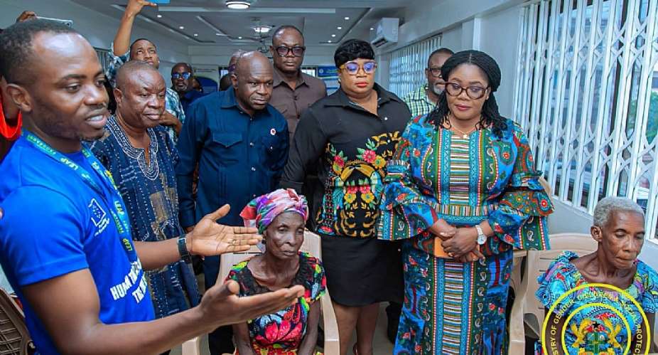 Gender Minister Inspects LEAP Payments, Demands Accountability in Adenta