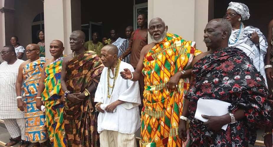 Nii Okwei Kinka Dowuona VI, the Osu Mantse , 4th from right  in a group picture with some members of the Regional House of Chiefs