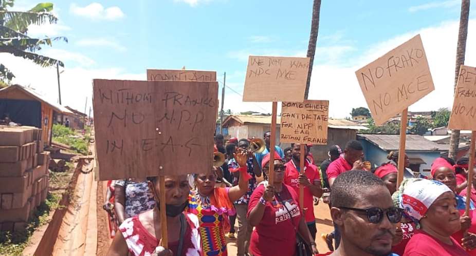 Nzema East: Group protest to demand retention of MCE
