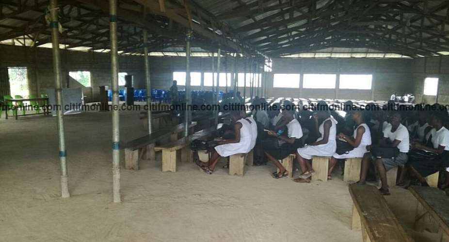 Free SHS: Uncompleted Assembly Hall Turned Into Classroom At Adonten SHS