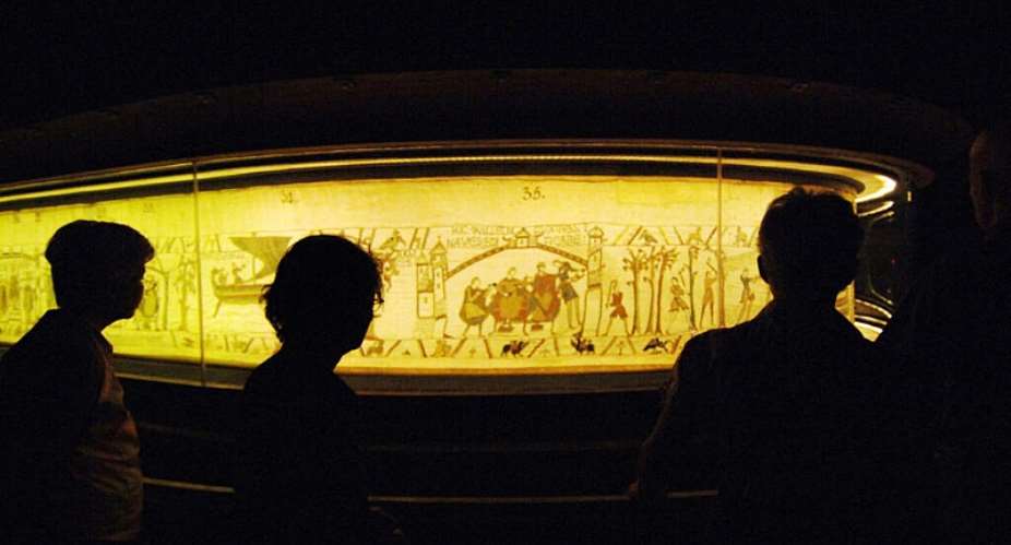The Bayeux Tapestry is outside France for the first time in 900 years, on special loan to the UK while the museum that usually houses it undergoes renovation. -  AFP - MYCHELE DANIAU