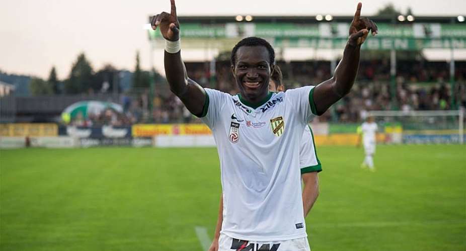 Ghanaian striker Raphael Dwamena suffers elimination from Austrian Cup with Lustenau