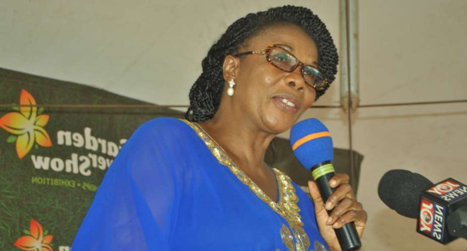 Betty Dzokoto delivering her speech at the event
