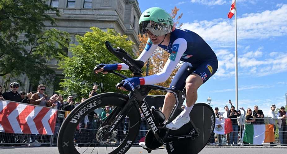French cyclist Paul Seixas finished third in the mens individual time trial at the 2026 world championships in Montreal. - IMAGN IMAGES via Reuters Connect - Eric Bolte