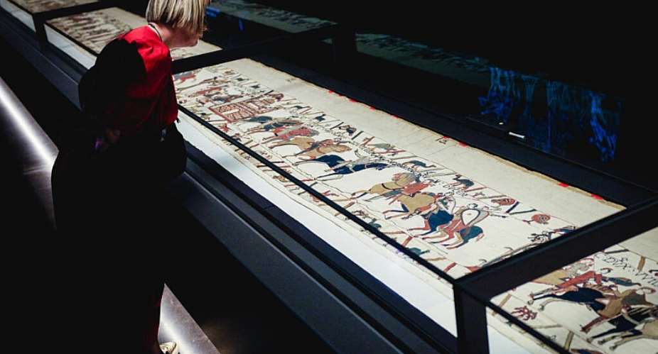 The loan of the Bayeux Tapestry from France has sparked huge interest -  Adrian DENNIS / AFP