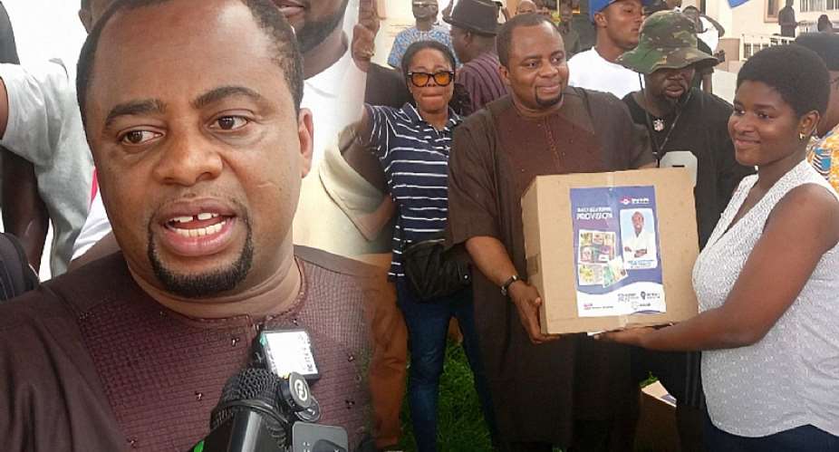 Subin MP supports JHS graduates with food items and school supplies