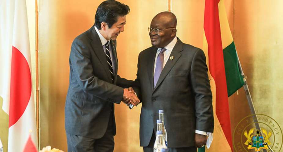 President Akufo-Addo with Prime Minister Shinzo Abe of Japan