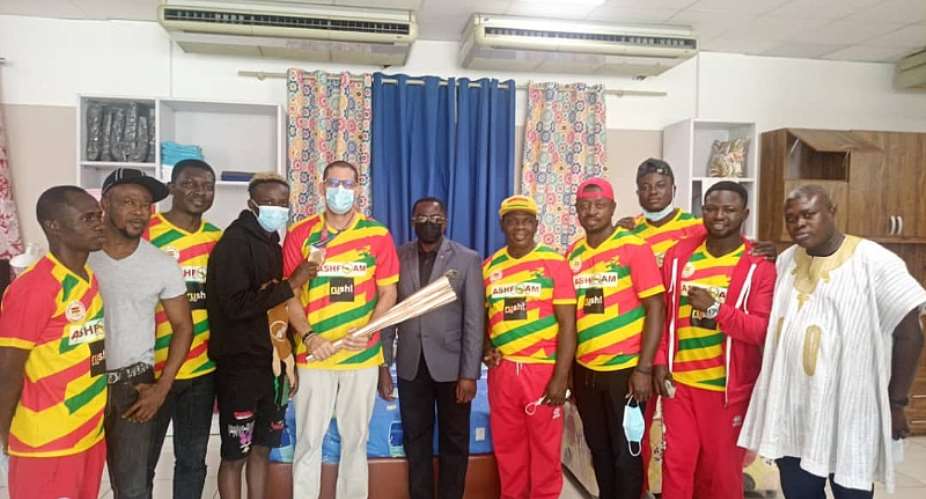 Samuel Takyi and Team Ghana at Tokyo 2020 visits Ashfoam