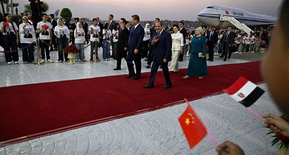 Chinese President Xi Jinping is welcomed by Egyptian President Abdel Fattah al-Sissi at Cairo International Airport on September 1, 2026. -  Khaled Desouki, AP