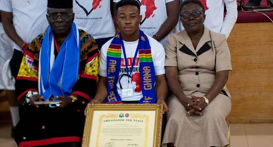 Ghanaian And Africas Youngest Philanthropist Gets Ambassador For Peace Award