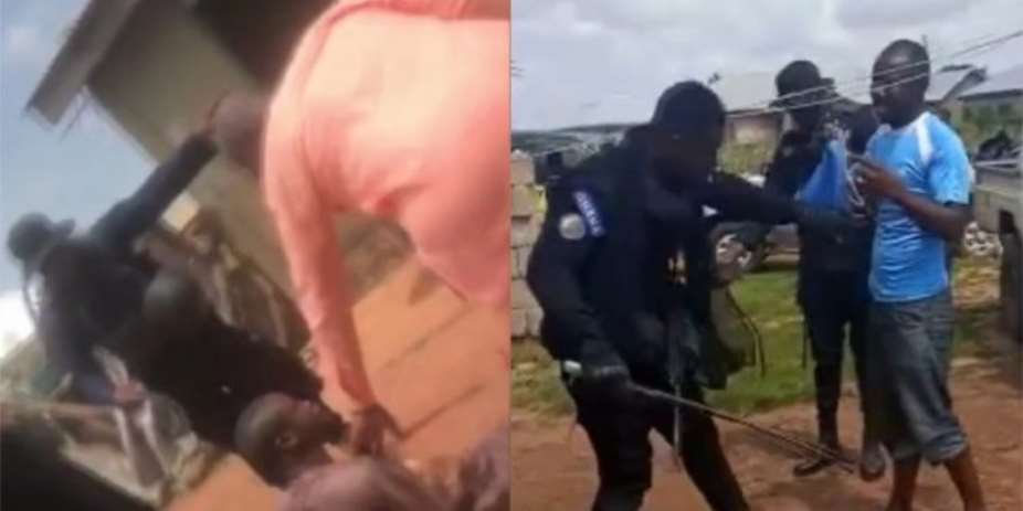 VIDEO: Police officers lash man accused of illegally connecting electricity to his home