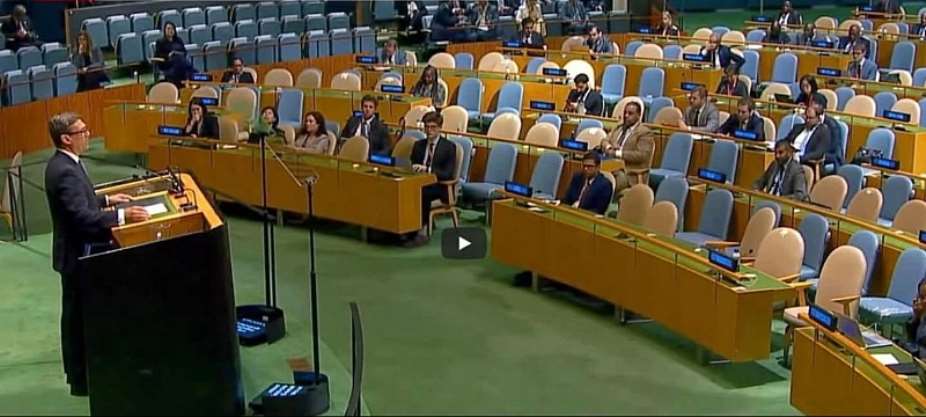 International Politics: Andy Burnham Addresses Sparse UNGA Hall During First Appearance at UN General Assembly