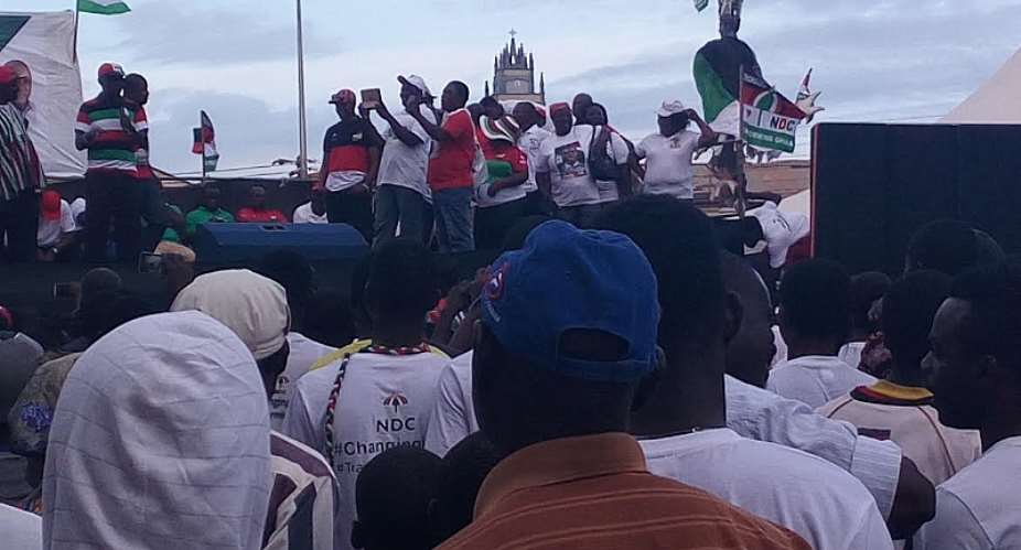 NDC kingpins addressing the supporters at Sekondi
