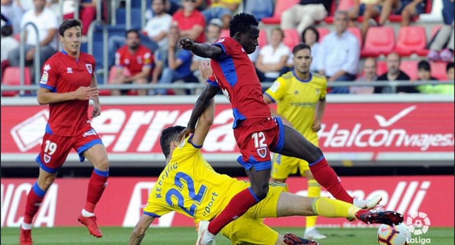 Yaw Yeboah Apologises To CD Numancia Fans For Stunning Defeat Against Almeria
