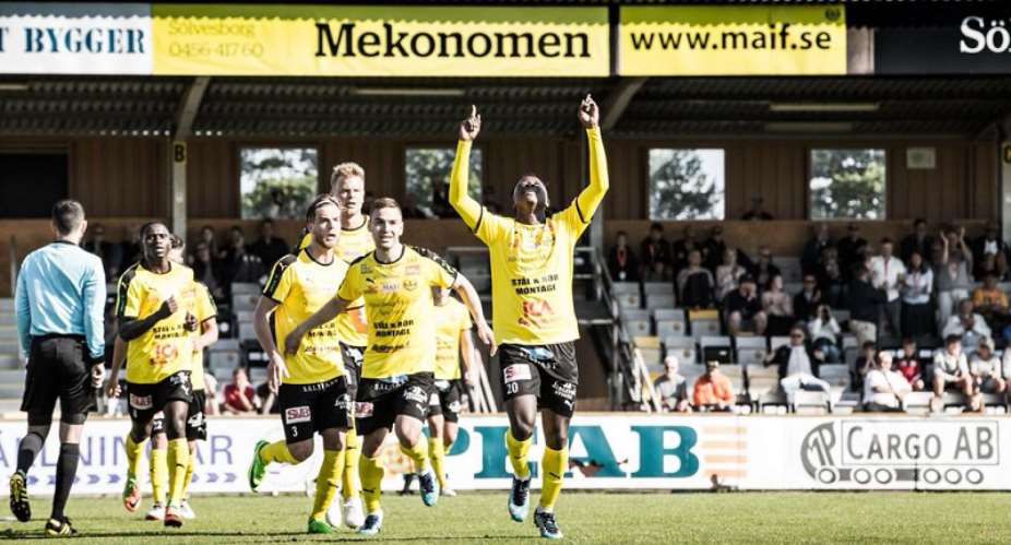 Ghanaian Midfielder Prosper Kasim On Target Again As Mjllby Wallop Husqvarna In Sweden