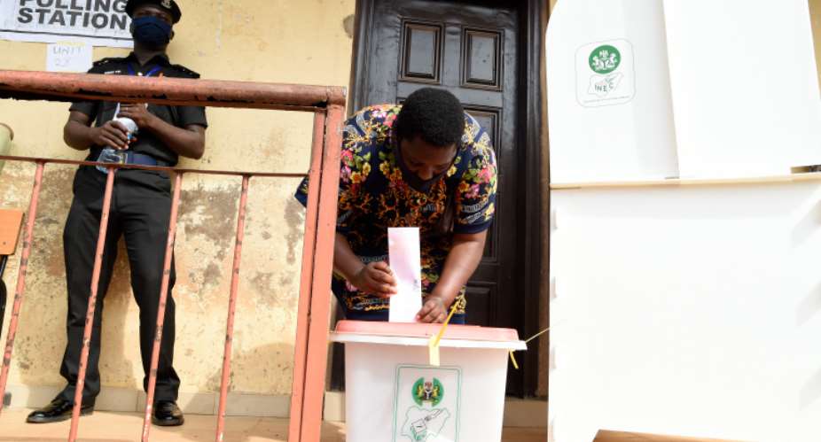 A Polling Station Is Seen In Edo State, Nigeria, On September 19, 2020. Two Journalists Were Recently Attacked While Covering Alleged Vote Fraud In Edo. AFPPius Utomi Ekpei