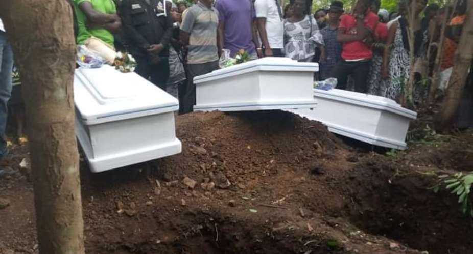 Tears Flood Burial Of Three Siblings Who Died In Somanya Accident