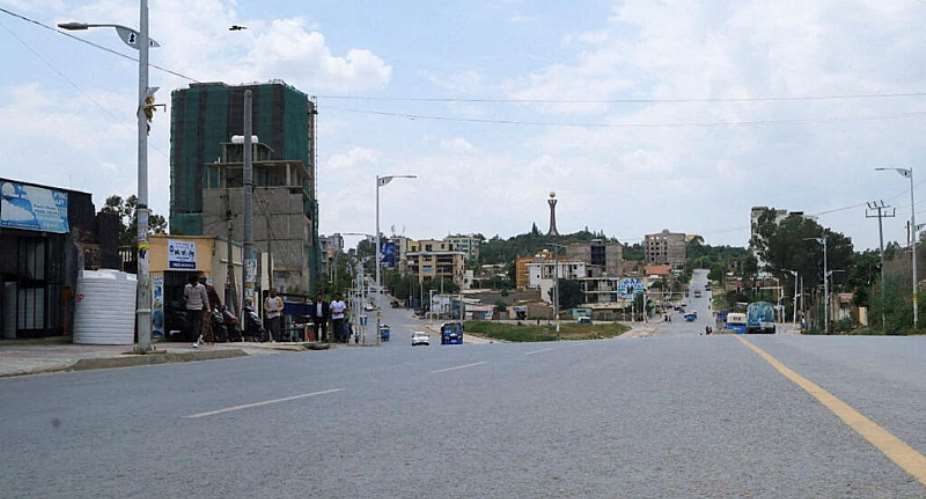 Near-empty streets in Mekelle, in the Tigray Region of Ethiopia, where TPLF rebels say they had taken over the airport, seen on 23 September. - REUTERS - Stringer