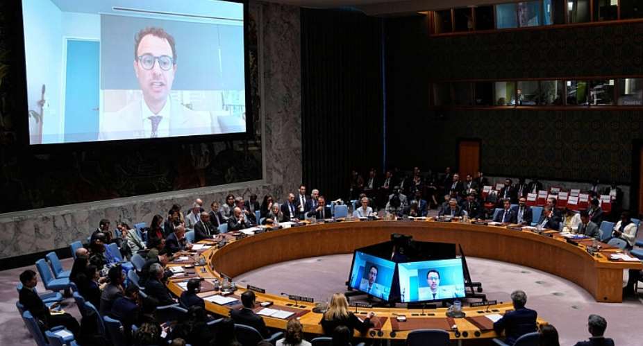 Dario Amodei, CEO of Anthropic, speaks remotely during a Security Council meeting on artificial intelligence at the 81st session of the United Nations General Assembly at United Nations headquarters, Wednesday, Sept. 23, 2026. -  Yuki Iwamura, AP