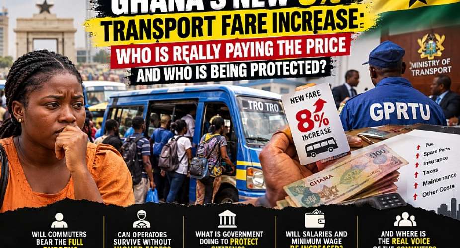 8% may look small on paper, but for millions of Ghanaians already battling rising living costs, every cedi matters. As fares rise, the bigger questions remain: Who truly bears the burden? Who protects the commuter? And when will transport policy put citizens not just negotiations at the centre?