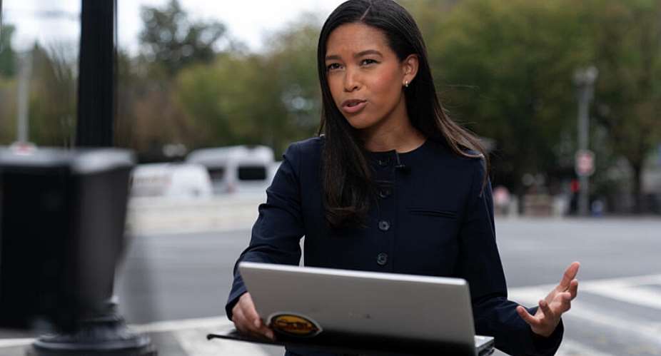 MS NOW White House reporter Akayla Gardner works near the White House complex on September 20, 2026, in Washington. -  Jose Luis Magana, AP