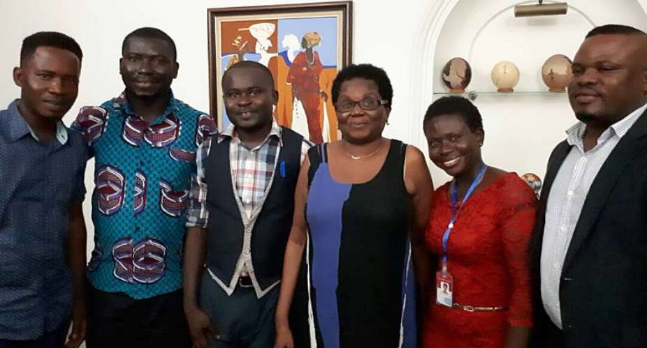Elizabeth Akua Ohene in a pose with her guests