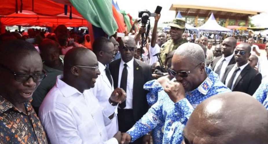 President John Mahama in a hearty chat with Dr Bawumia