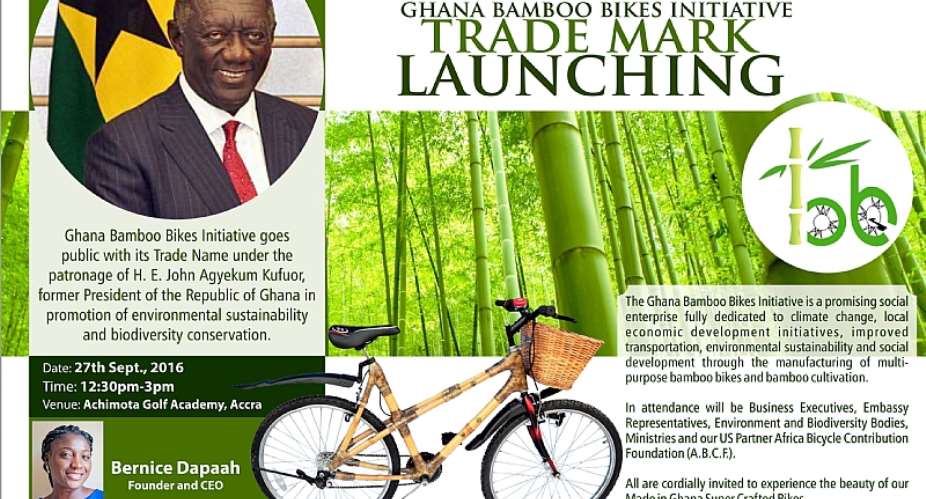 President Kufuor To Launch Trade Name For Ghana Bamboo Bikes Initiative