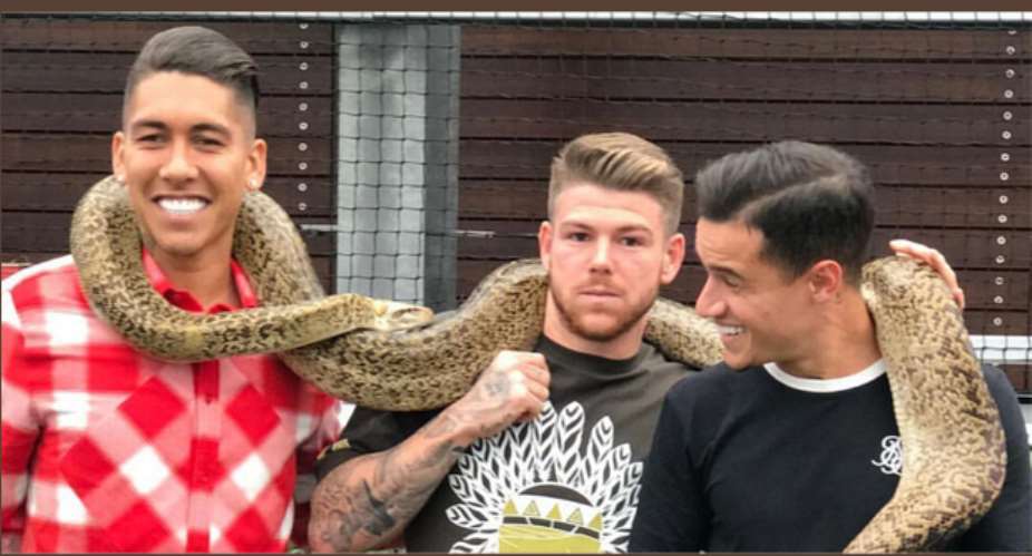 Liverpool Trio Pose With Snake