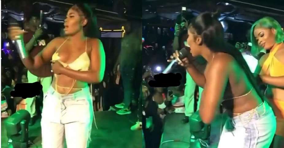 Watch the moment Yaa Jacksons breast fell off during stage performance  VIDEO