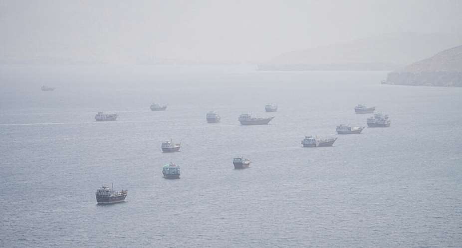 Vessels near the Strait of Hormuz, as seen from Musandam, Oman, September 2, 2026. - REUTERS - Stringer