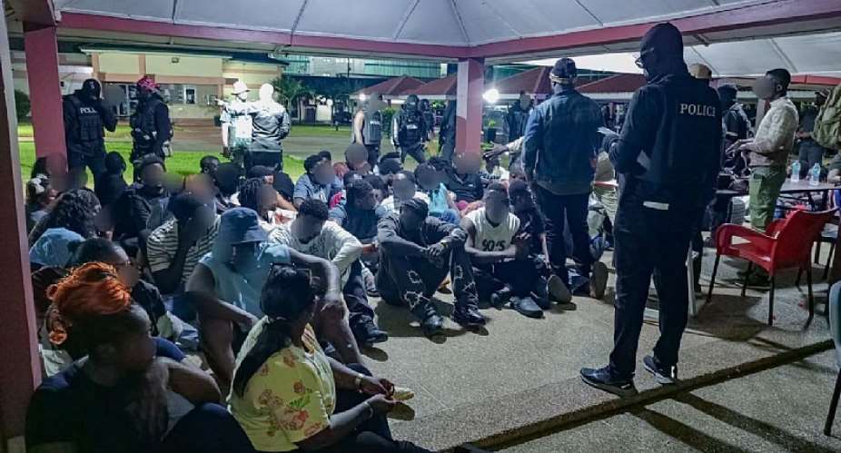 Police arrest 64 suspects, recover firearms in special operation at Achimota Mile 7 lounge