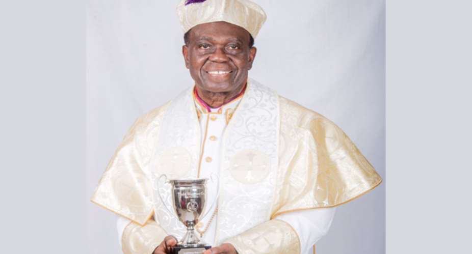 Archbishop Prof Dr Asafo-Agyei Anane-Frempong with the cup