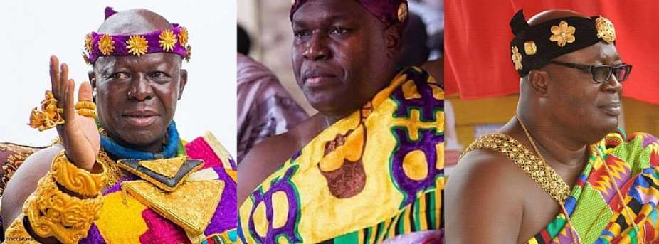 Otumfuo Osei-Tutu II, Odeneho Kwafo Akoto III and Osabarima Adusei Peasah IV