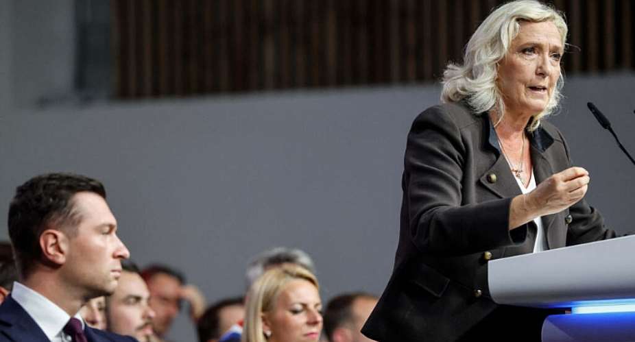 French far-right leader Marine Le Pen delivers a speech on September 13, 2026 in Henin-Beaumont, northern France. -  Jean-Francois Badias, AP