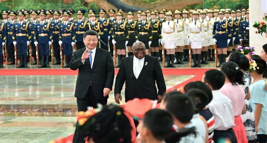 China's President Xi Jinping holds a welcome ceremony for Ghana's President Nana Akufo-Addo