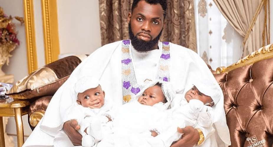 Finally, Rev Obofour And His Wife Show Faces Of Their Triplets Photos