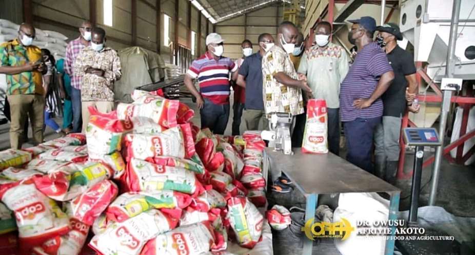 Agric Minister visits GADCO Rice Mill in Volta Region