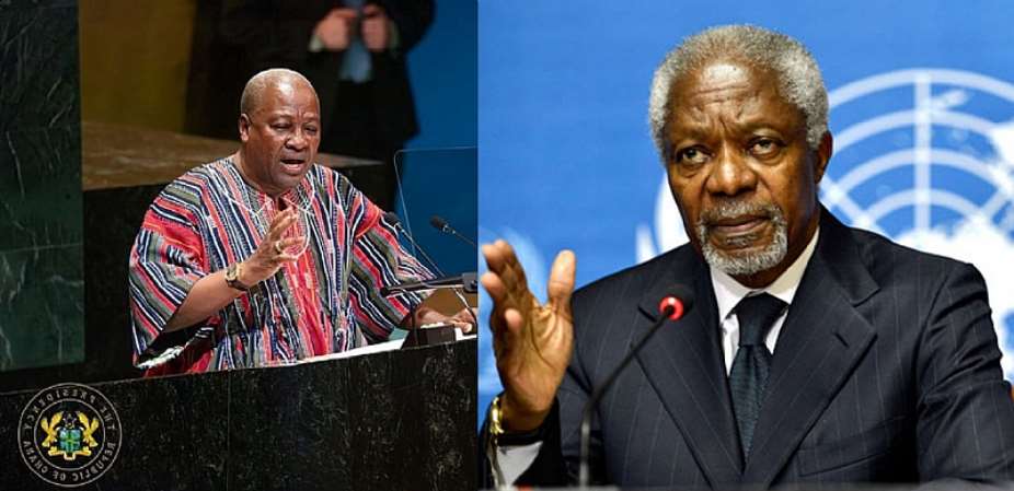 President John Dramani Mahama and Kofi Annan, Former Secretary-General of the United Nations