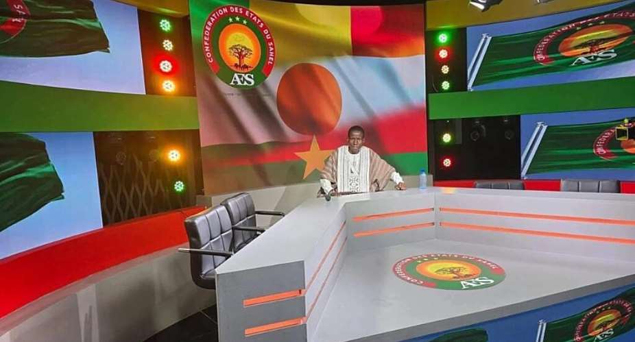 Inside the Bamako studios of Tafouk TV, the new Russian-backed channel created by Burkina Faso, Mali and Niger to promote their own coverage of events across the Sahel. -  TafoukTV