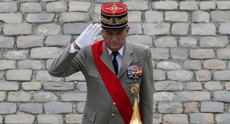 Frances General Benoit Puga reviews troops during a military ceremony, at the Hotel des Invalides in Paris on June 30, 2017. -  Francois Mori, AP -  Francois Mori, AP